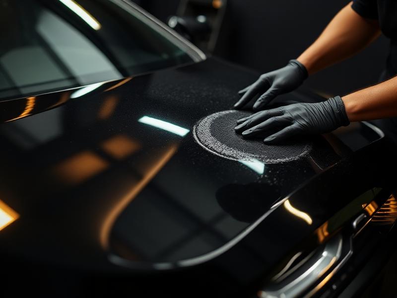 Ceramic coating application in progress